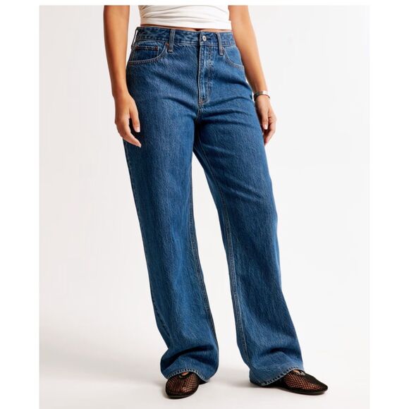 Abercrombie & Fitch Curve Love Hight Rise Loose jeans 33 short - Picture 1 of 9